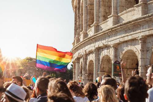 person group of people celebrating Pride's Day crowd