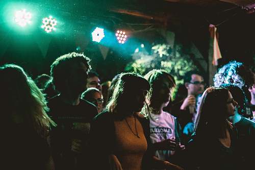 person people inside the club with disco lights human