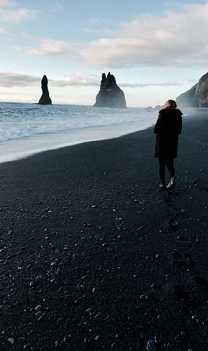 person person walking near body of water iceland