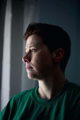person Portrait of a 40 year old person that identifies as gender queer, non-binary human