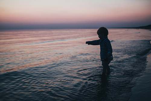 human toddler on shore person