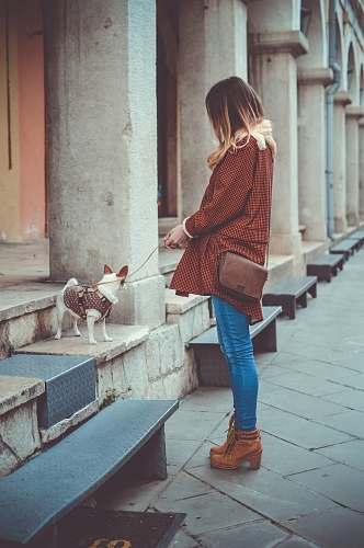 human woman in brown jacket person