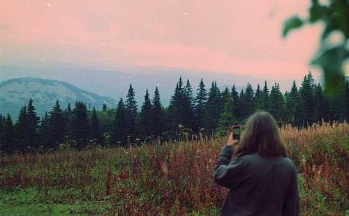 person woman talking photo of forest human