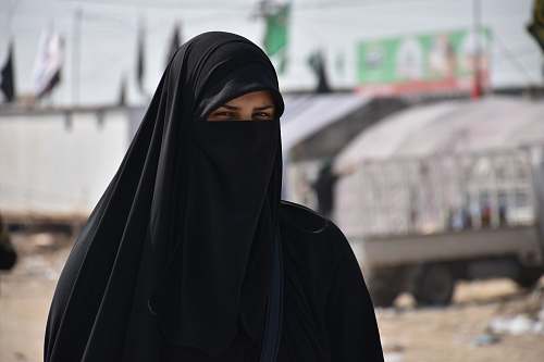 people focus photography of women wearing black niqab human