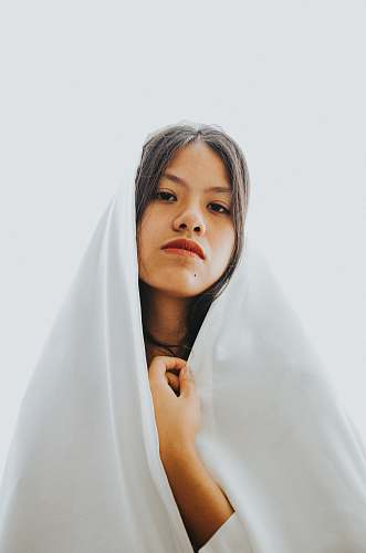 people woman wearing white hijab human