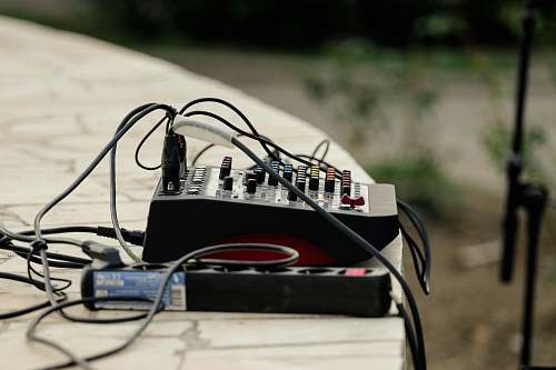 mixer black power strip and audio mixer music