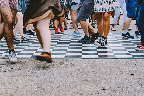 clothing people walking on raod shoe