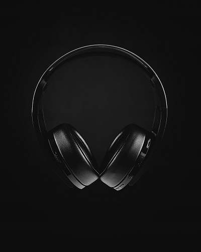 electronics black and white photo of headphones headset