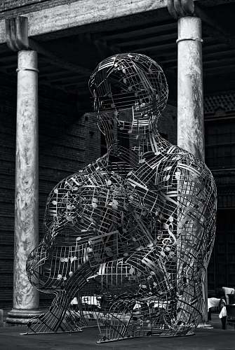 architecture gray metal human decor building