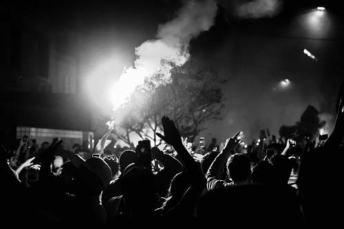 crowd people gathering on street during nighttime human