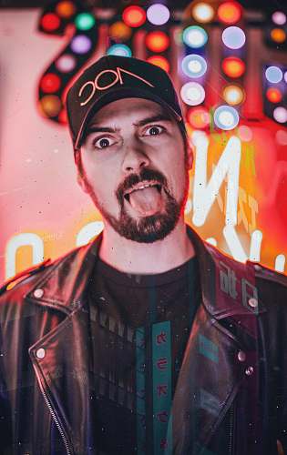 jacket man showing tongue apparel