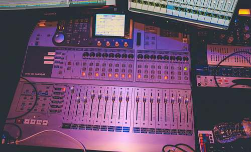studio audio mixer controller turned on computer hardware