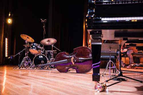 music low angle photography of violin on ground cello