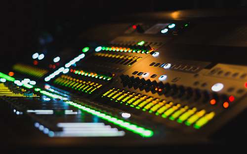 studio black audio mixer computer