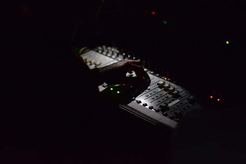 keyboard gray audio mixer computer