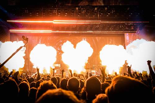 flame band performing on stage crowd