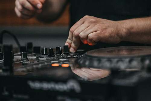 person black Pioneer DJ turntable dj
