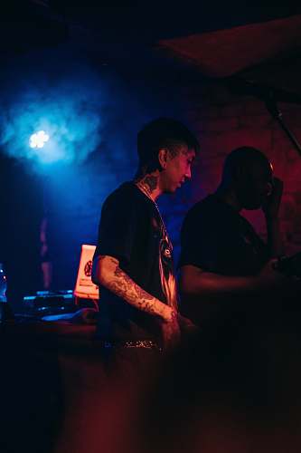 person man wearing black t-shirt skin