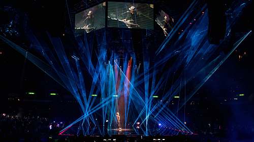 light blue stage light stage