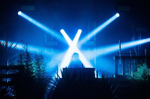 light lights pointing at man flare