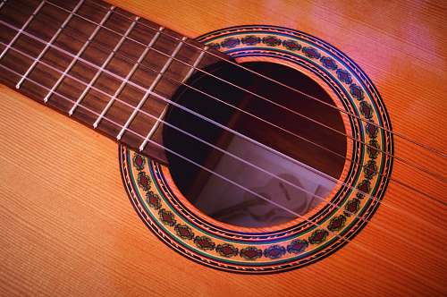 guitar closeup photography of brown acoustic guitar spain
