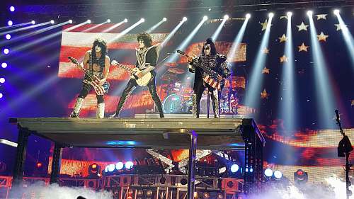 guitar Kiss band on stage stage