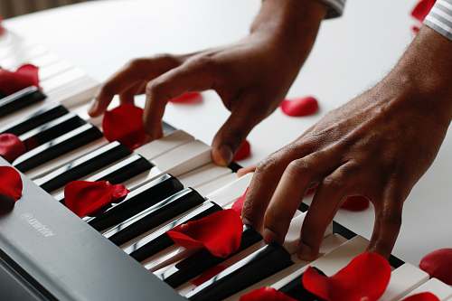 piano person playing electronic keyboard piano key