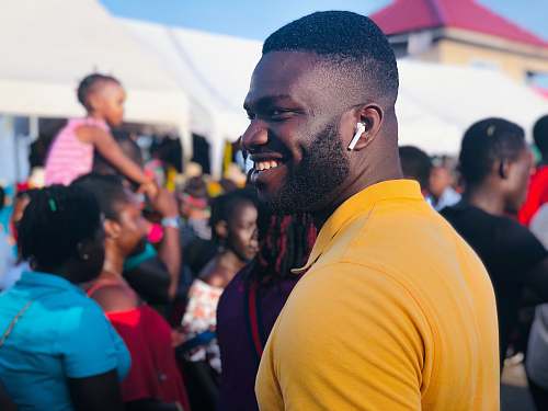 human man in yellow shirt person