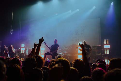 people group of band on stage with LED lights human