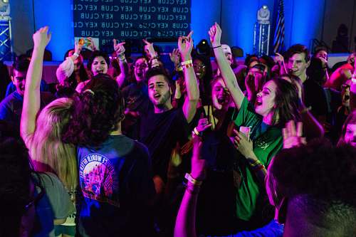 human group of people raising their hands people