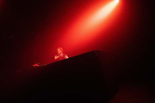 lighting man on stage spotlight
