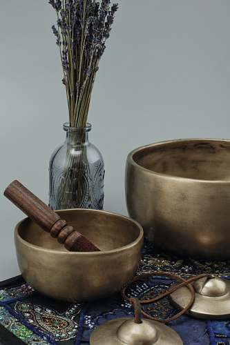 bowl brown wooden mortar and pestle bronze