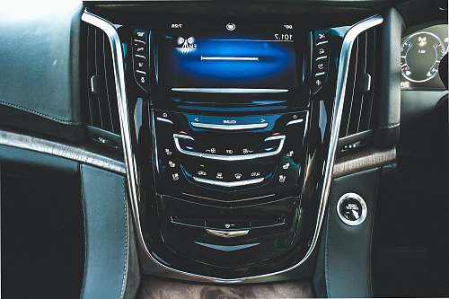 car black 2-DIN head unit interior