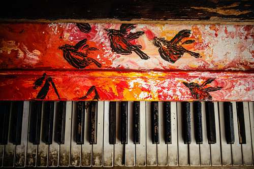 art black and white electronic keyboard painting
