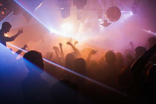 music group of people inside the club party