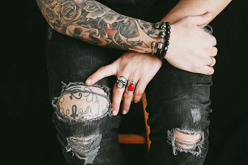 person black and red flower tattoo tattoo