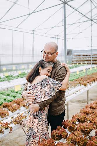 person man hugging woman inside garden house human