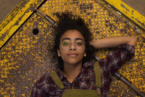 person person wearing gray framed eyeglasses human