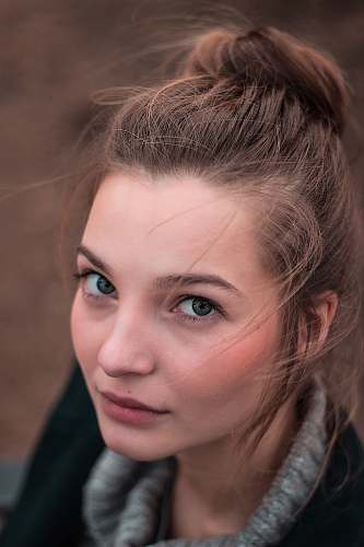 face shallow focus photo of woman face portrait