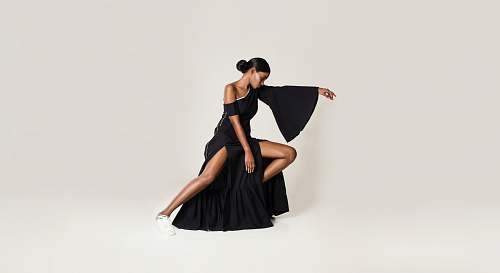 person woman dancing on white stage background dance