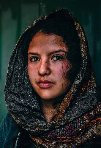 person woman in black scarf human
