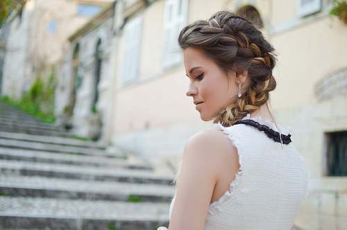 human woman passing through the stair during daytime person