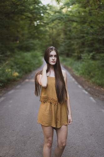 person woman standing at highway human