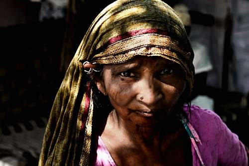 india woman wearing brown hijab veil female