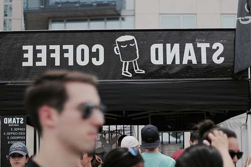 people Stand Coffee facade ahead human