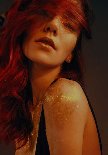 people woman with glitters on her body human