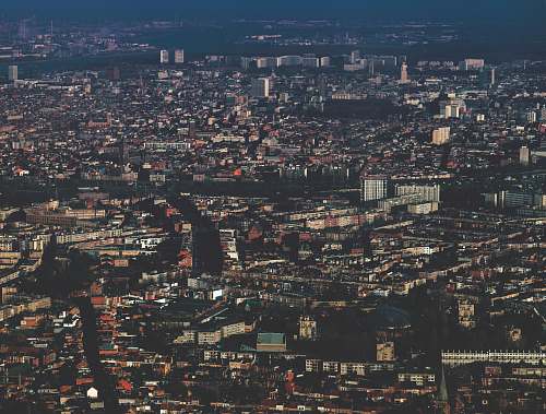city aerial photo of city skyline town