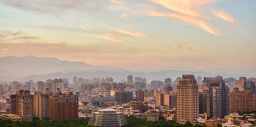 city aerial photography high rise buildings town