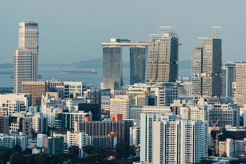 city aerial photography of high rise buildings town