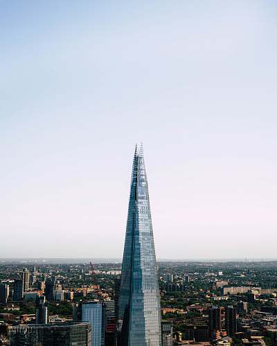architecture aerial photography of Shard building in Paris spire